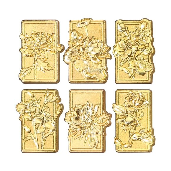 7pcs Flower Wax Seal Stamp Kit - Floral Wax Seal Stamp Heads and Wooden Handles - Picture 8 of 9